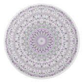 Lavendel en groene mandala patroon ontwerp keramische knop (Voorkant)