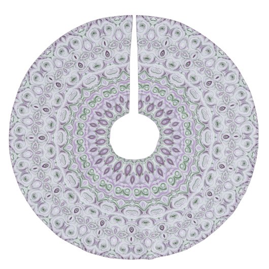 Lavendel en groene mandala patroon ontwerp kerstboom rok (Voorkant)
