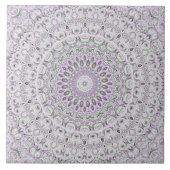 Lavendel en groene mandala patroon ontwerp tegeltje (Voorkant)