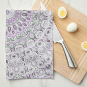 Lavendel en groene mandala patroon ontwerp theedoek (Quarter Fold)