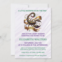 Lavendel en groene Schorpioen Zodiac Baby Shower