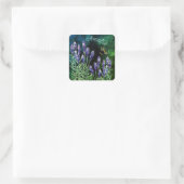 Lavendel en hommel beschilderd met waterverven vierkante sticker (Tas)