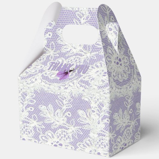 Lavendel en Kant Bruidsfeest Bedankdoosjes (Achterkant)