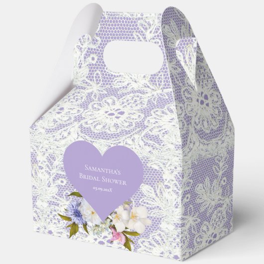 Lavendel en Kant Bruidsshower Bedankdoosjes (Voorkant)