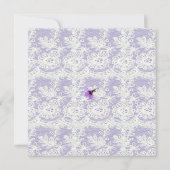 Lavendel en kant hart bruids douche uitnodiging (Achterkant)