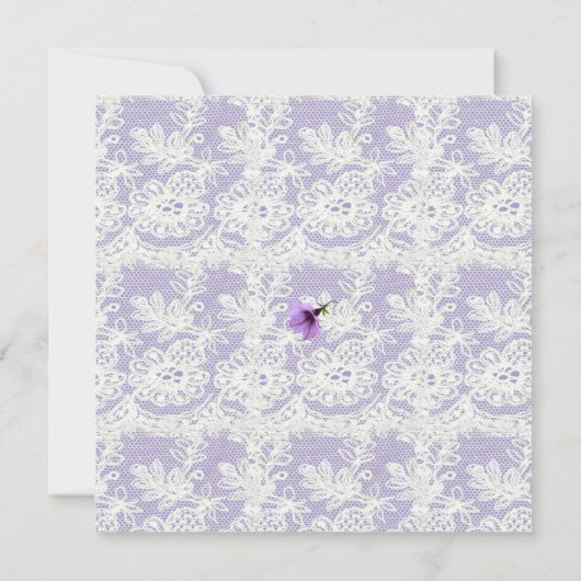 Lavendel en kant hart bruids douche uitnodiging (Achterkant)