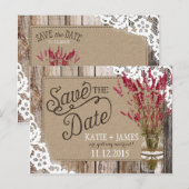 Lavendel en kant rustieke houten planken opslaan d aankondigingskaart (Voorkant / Achterkant)