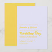 Lavendel en Lemon Zest Retro Typografie Huwelijk Kaart (Voorkant / Achterkant)