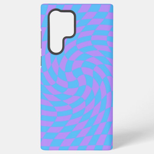 Lavendel en Lichtblauw geruit patroon Samsung Galaxy Hoesje (Achterkant)
