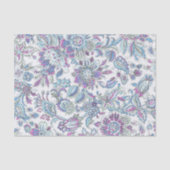 Lavendel en lichtblauwe Paisley Print Tissuepapier (Voorkant)
