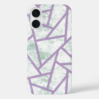 Lavendel en lichtgroen mozaïekpatroon iPhone 16 hoesje