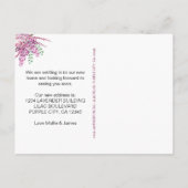 Lavendel en Lila bloemen die we hebben verplaatst Aankondigingskaart (Achterkant)