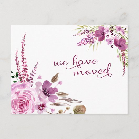 Lavendel en Lila bloemen die we hebben verplaatst Aankondigingskaart (Voorkant)