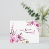 Lavendel en Lila bloemen die we hebben verplaatst Aankondigingskaart (Staand voorkant)