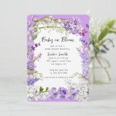Lavendel en Lila Boho Baby in Bloom Baby shower Kaart (Staand voorkant)
