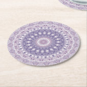 Lavendel en Lila Mandala Ronde Kartonnen Onderzetter (Gebogen)