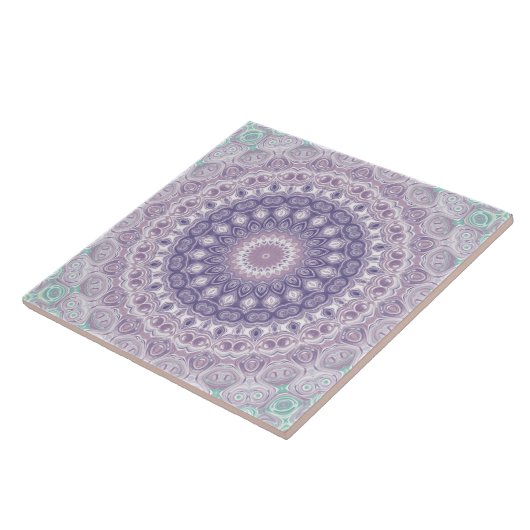 Lavendel en Lila Mandala Tegeltje (Zijkant)