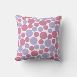 Lavendel en matte roze cirkelpatroon kussen