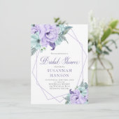 Lavendel en Mint Floral Geometrisch Vrijgezellenfe Kaart (Staand voorkant)