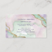 Lavendel en Mint Goud Waterverf Visitekaartje (Achterkant)