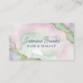 Lavendel en Mint Goud Waterverf Visitekaartje (Voorkant)