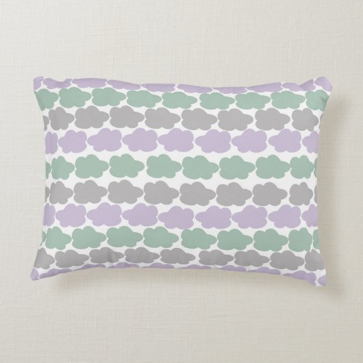 Lavendel en Mint wolken Accent Kussen (Achterkant)