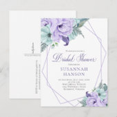 Lavendel en Munt geometrische pioenen Vrijgezellen Briefkaart (Voorkant / Achterkant)