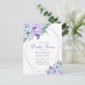 Lavendel en Munt geometrische pioenen Vrijgezellen Briefkaart (Staand voorkant)