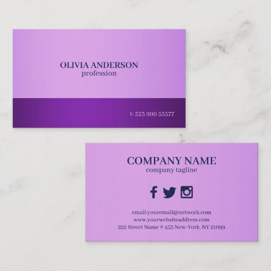 Lavendel en Paarse achtergrond Visitekaartje