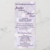 Lavendel en Paarse Bokeh bruiloft programma Programmakaart (Voorkant)