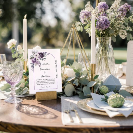 Lavendel en Paarse Boog Bruiloft |  Kaart