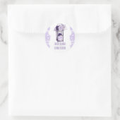 Lavendel en Paarse Floral Lantaarn bruiloft Ronde Sticker (Tas)
