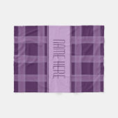 Lavendel en Paarse geruite Custom Name Blanket Fleece Deken (Voorkant (Horizontaal))