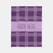 Lavendel en Paarse geruite Custom Name Blanket Fleece Deken (Voorkant)