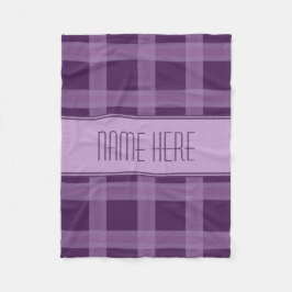 Lavendel en Paarse geruite Custom Name Blanket Fleece Deken