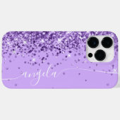 Lavendel en Paarse Glitter Glam Handtekening Case-Mate iPhone Case (Achterkant (horizontaal))