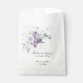 Lavendel en Paarse pioenen groen Bedankzakje (Voorkant)