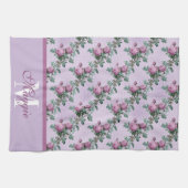 Lavendel- en Paarse Rozen op wijnstokken Theedoek (Horizontaal)