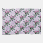 Lavendel en Paarse Rozen op wijnstokken Theedoek (Horizontaal)