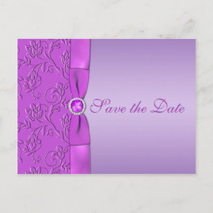 Lavendel en Paarse Save the Date Briefkaart