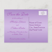 Lavendel en Paarse Save the Date Briefkaart (Achterkant)