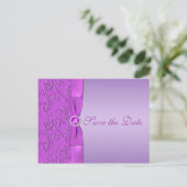 Lavendel en Paarse Save the Date Briefkaart (Staand voorkant)