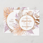 Lavendel en perzik boeket doop kaart (Voorkant / Achterkant)