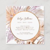 Lavendel en perzik boeket visitekaartje (Achterkant)