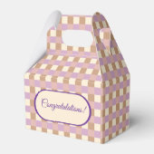 Lavendel en perzik Gingham Plaid Bedankdoosjes (Voorkant Zijde)