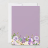 lavendel en perzikflorale baby shower, uitnodiging (Achterkant)