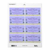 Lavendel en Plaid Handmade Zeeplabel Etiket (Full Sheet)