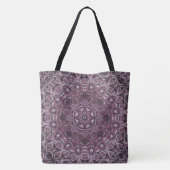 Lavendel en Plum Marble Mandala Patroon Tote Bag (Achterkant)