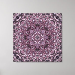 Lavendel en pruim marmer mandala patroon canvas afdruk