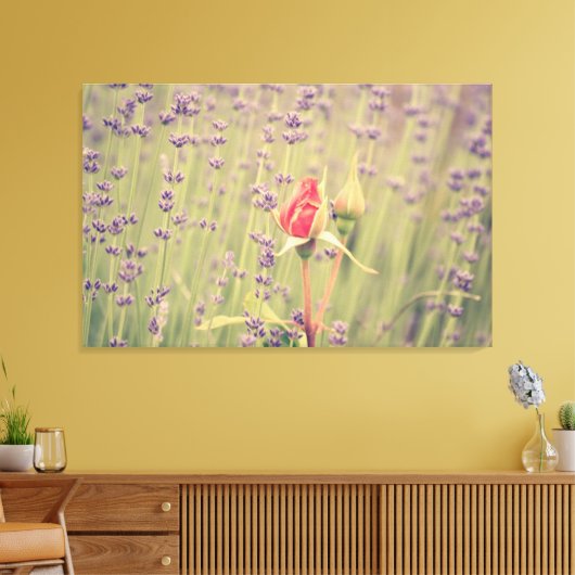 Lavendel en Roos Canvas Afdruk (Insitu (Woonkamer))